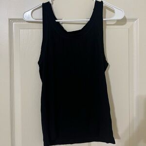 American Eagle Outfitters Black Scoop Neck Sleeveless Tank Top